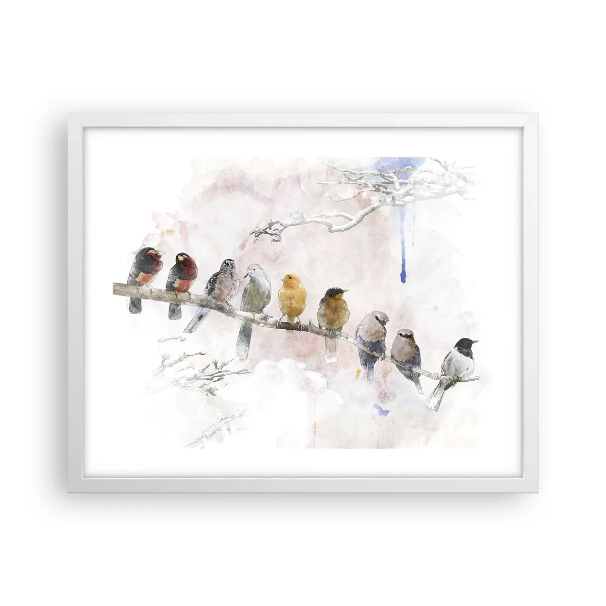 Poster in white frmae - Winged Encounter - 50x40 cm