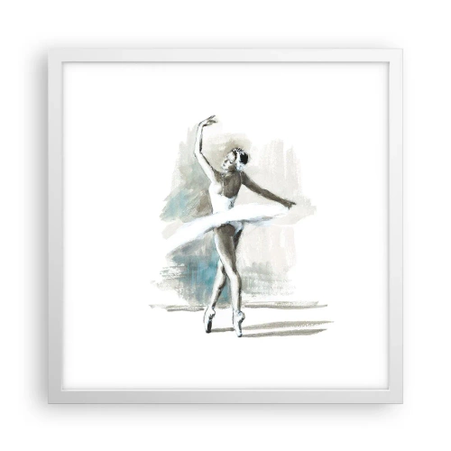 Poster in white frmae - Enchanted into a Swan - 40x40 cm