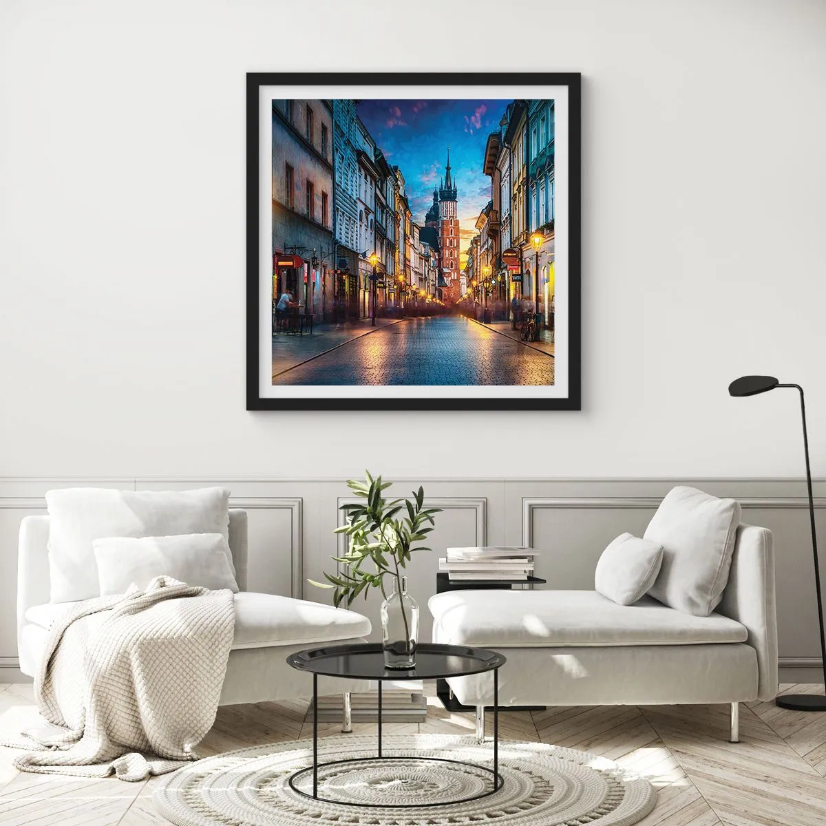 Poster in black frame - Charm of Cracow - 30x30 cm