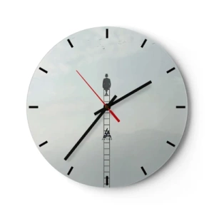 Wall clock - Clock on glass - Rise above It - 40x40 cm