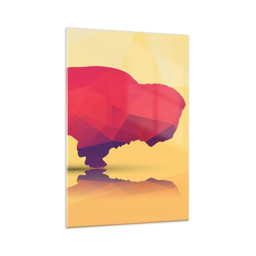 Glass picture - Amarantine Power of a Bison - 70x100 cm