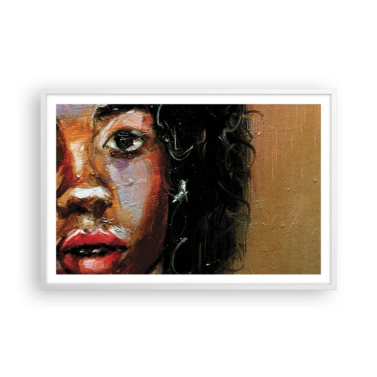 Poster in white frmae - Black and Shine - 91x61 cm