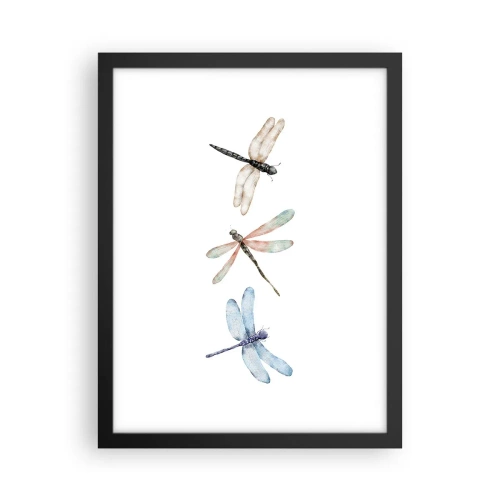 Poster in black frame - Lightness of Dragonflies  - 30x40 cm