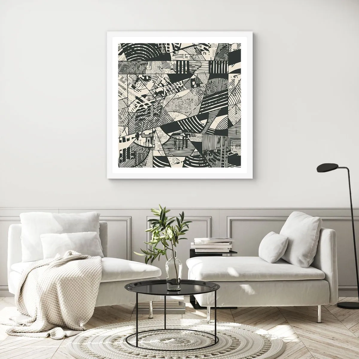 Poster in white frmae - Dynamics of Contemporaneity - 40x40 cm