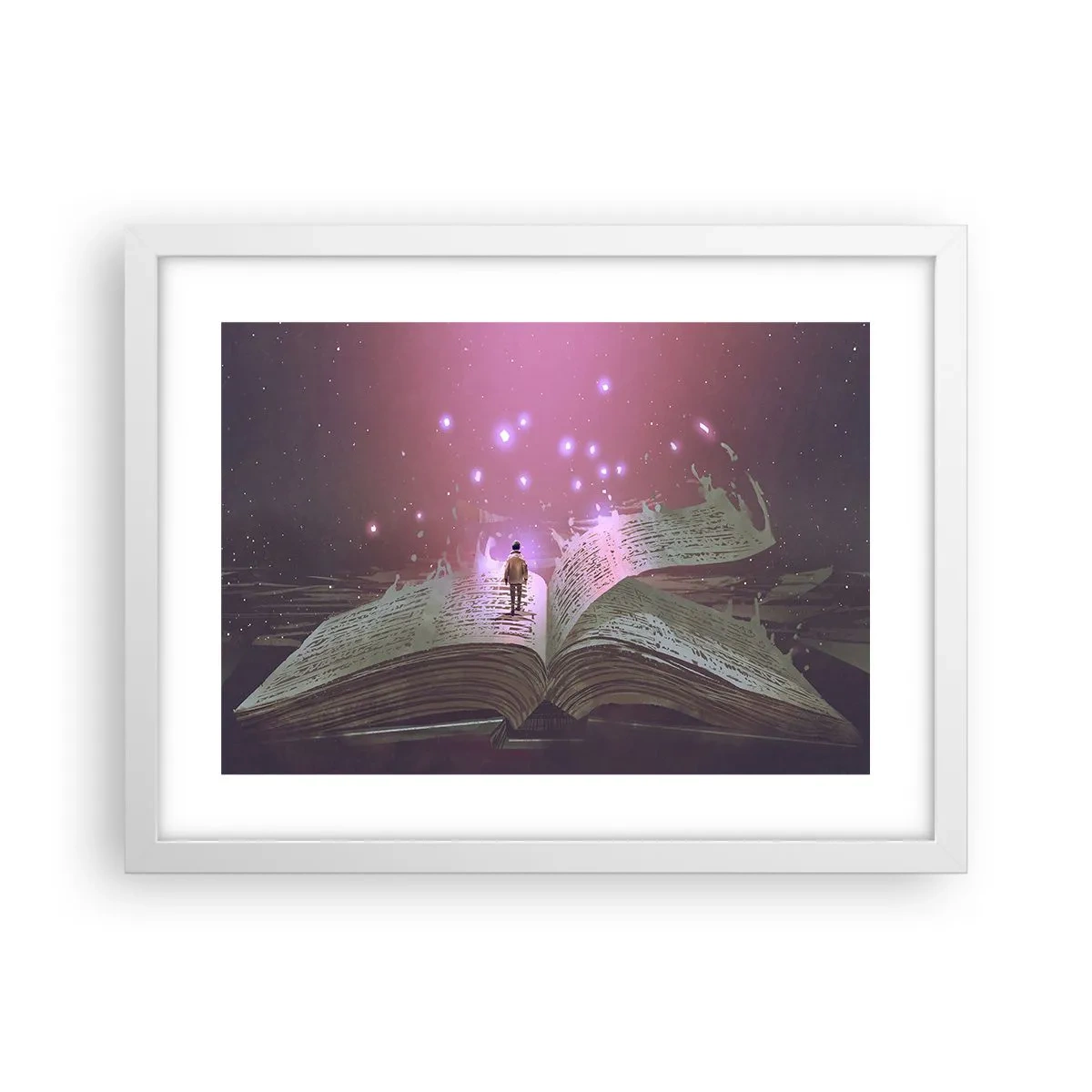 Poster in white frmae - Invitation to Another World -Read It! - 40x30 cm