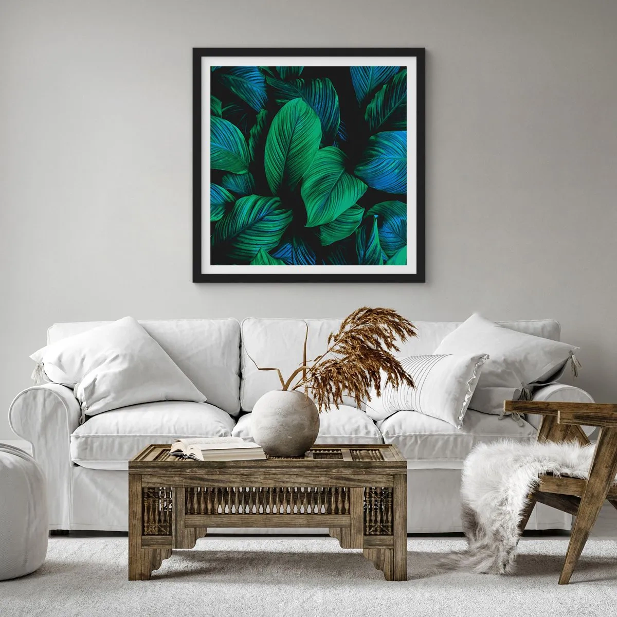 Poster in black frame - In a Green Crowd - 30x30 cm