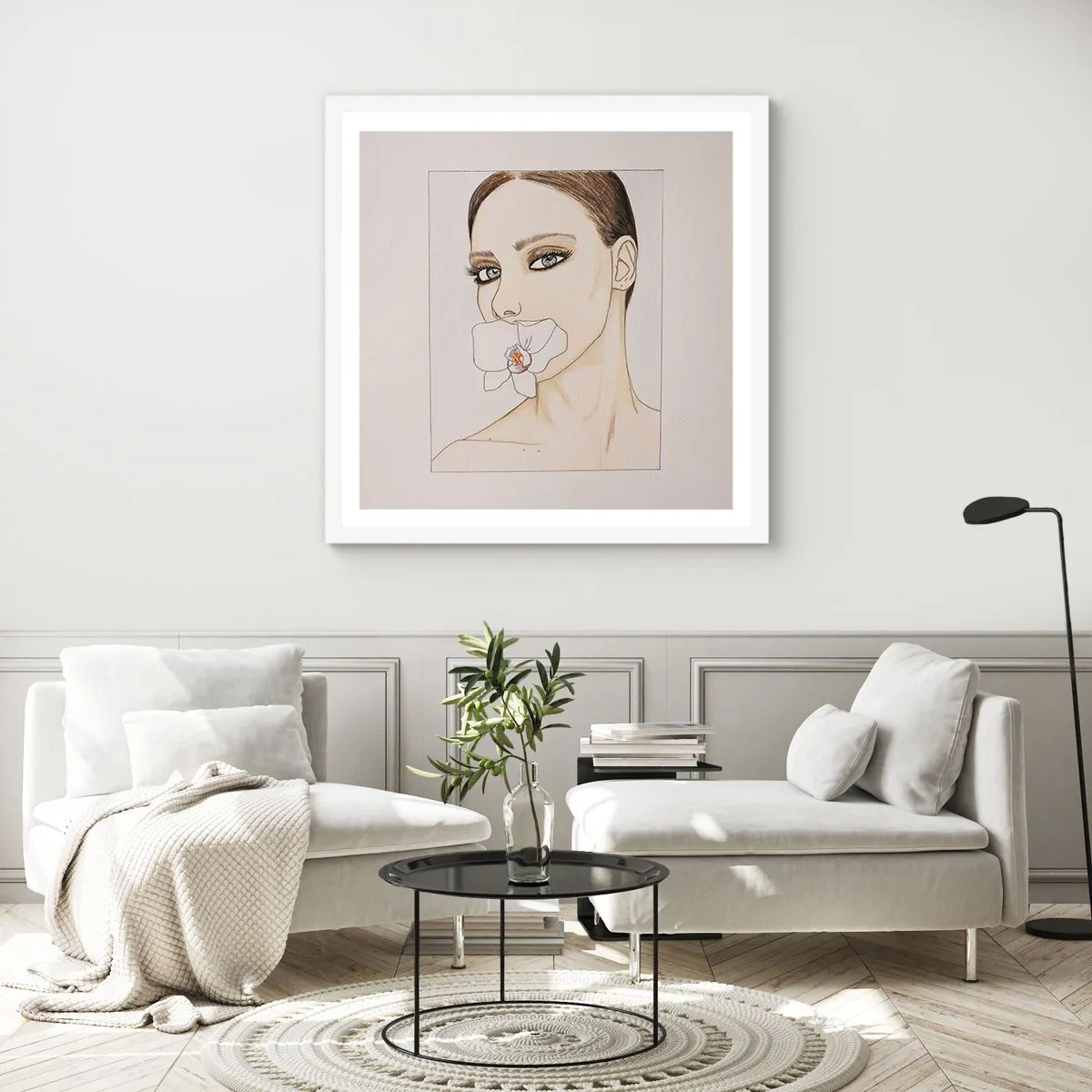 Poster in white frmae - Symbol of Elegance and Beauty - 60x60 cm