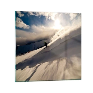 Glass picture - Mountain Challenge Accepted - 50x50 cm