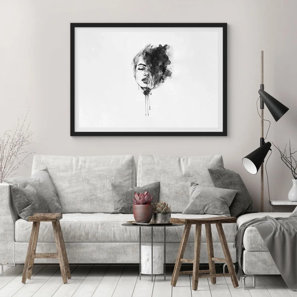 Poster in black frame - What Does a Girl Dream about? - 70x50 cm