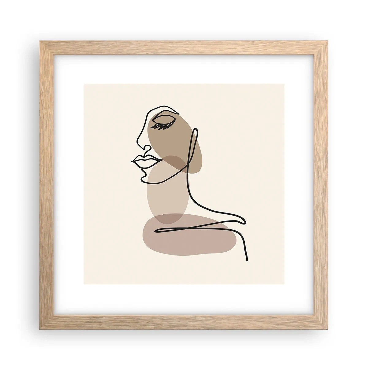 Poster in light oak frame - Listening to Herself - 30x30 cm