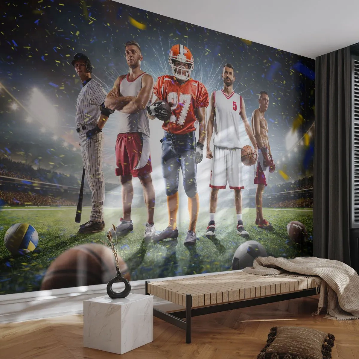 Self-Adhesive Photo Wallpaper Deluxe Sticker - Gladiators of the Pitch - Sport, Athlete, Football - 250x175 cm