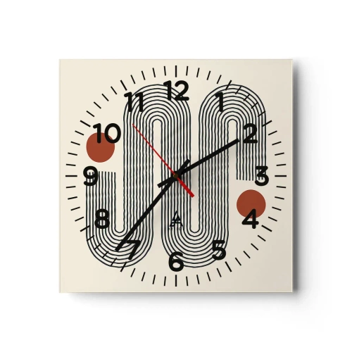Wall clock - Clock on glass - From Beginning till the End - 30x30 cm