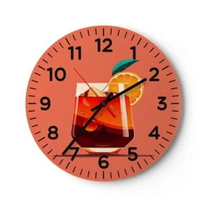 Wall clock - Clock on glass - Summer Refreshment - 30x30 cm