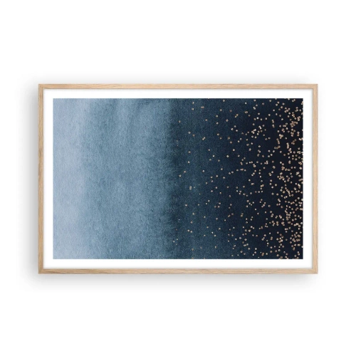 Poster in light oak frame - Composition - Blue Phases - 91x61 cm