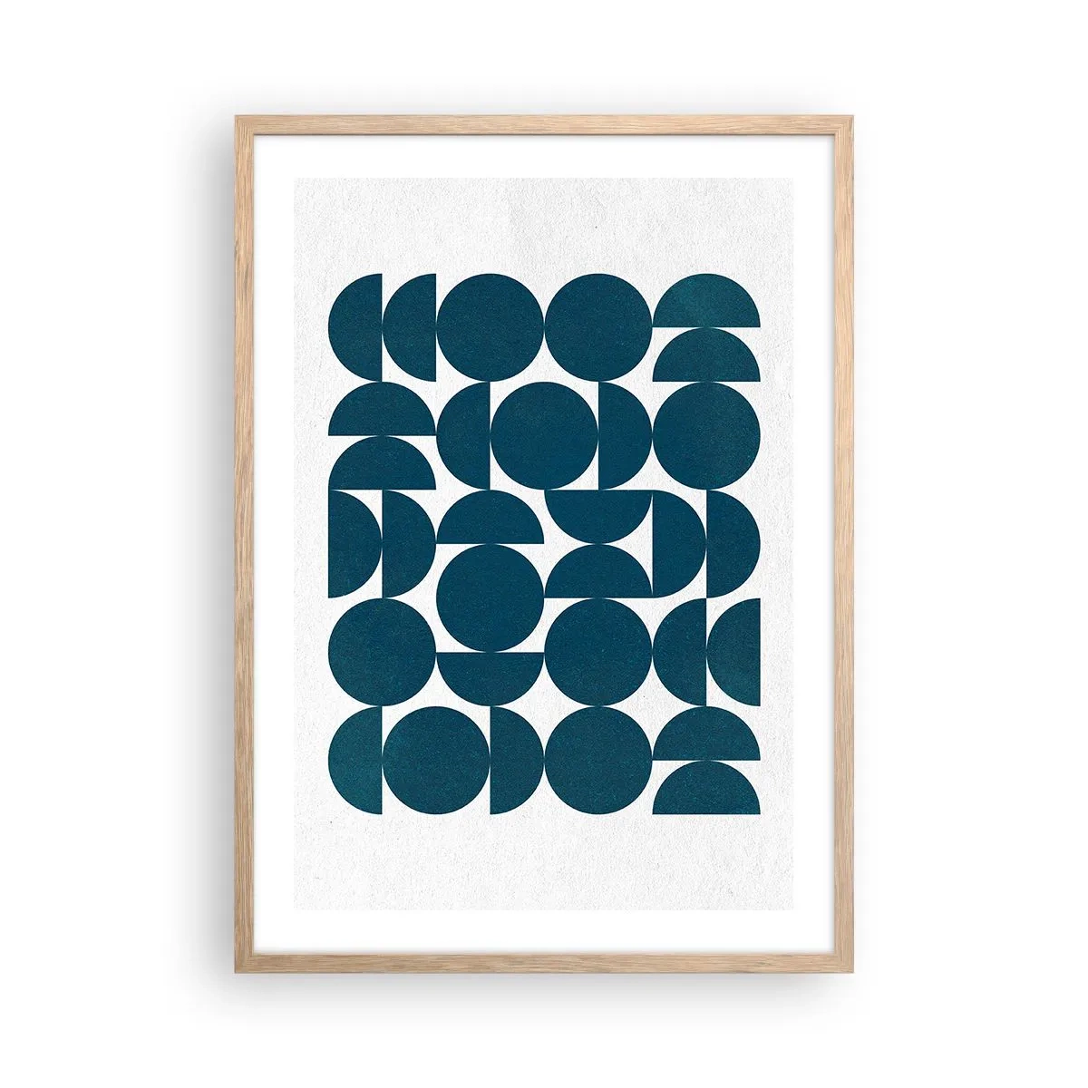 Poster in light oak frame - Circles and Semicircles - 50x70 cm