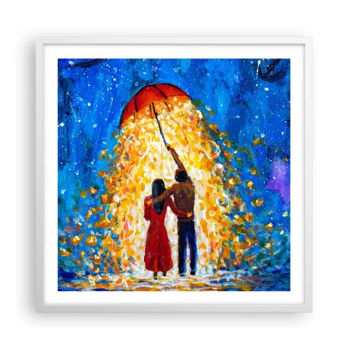 Poster in white frmae - Magic of a Rainy Evening? - 60x60 cm