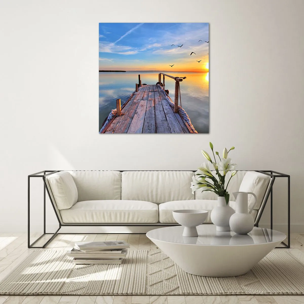 Glass picture - Walk towards the Sun - 60x60 cm