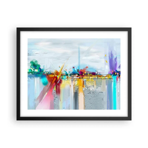 Poster in black frame - Bridge of Joy over the River of Life - 50x40 cm