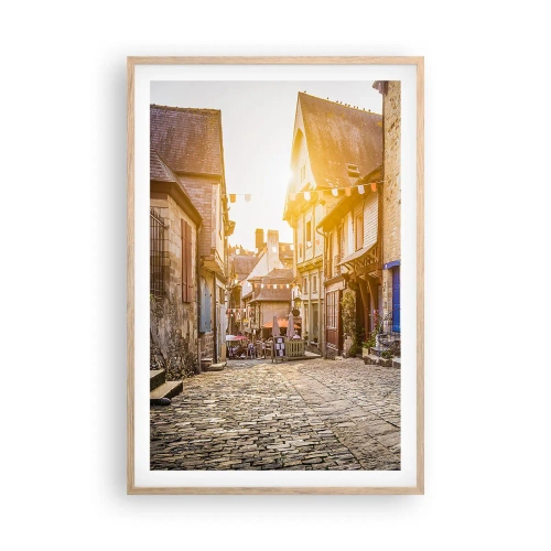 Poster in light oak frame - White Spirit of a Town - 61x91 cm