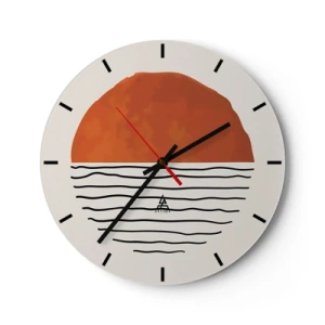 Wall clock - Clock on glass - In Japanese Style - 40x40 cm