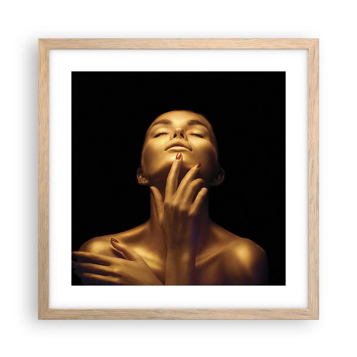 Poster in light oak frame - Like Golden Silk - 40x40 cm