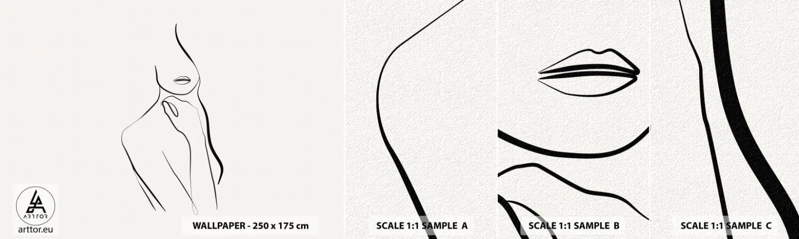 Photo Wallpaper Sample Self-Adhesive Deluxe Sticker - Wave of Melancholy - Abstraction, Woman's Body, Graphics - 100x30 cm