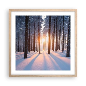 Poster in light oak frame - Clearly Black on White - 50x50 cm