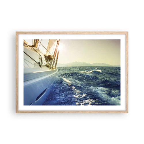 Poster in light oak frame - In Search of Adventure - 70x50 cm