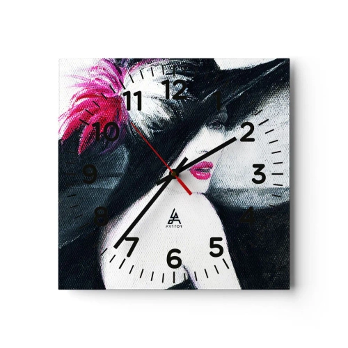 Wall clock - Clock on glass - Always a Secret - 40x40 cm