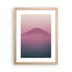 Poster in light oak frame - Wanderers above Clouds - 30x40 cm