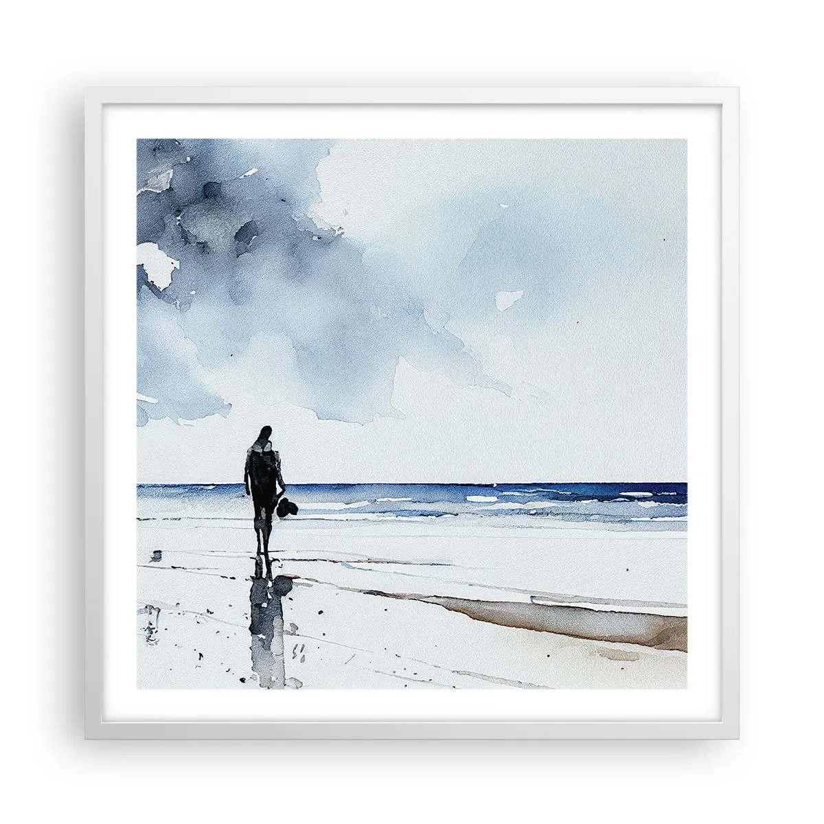 Poster in white frmae - Conversation with the Sea - 60x60 cm