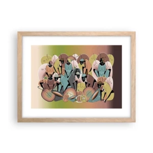 Poster in light oak frame - Big Holiday Is Coming - 40x30 cm