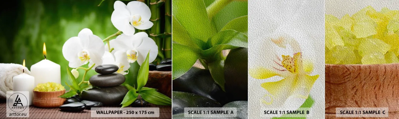 Photo Wallpaper Sample Premium Sand - Fragrant, Flowery, Delicate Touch - Flowers, Orchid, Orchid - 100x30 cm