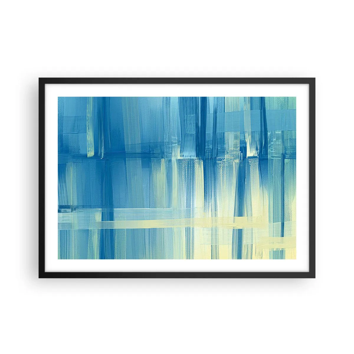 Poster in black frame - Composition In Turquoise - 70x50 cm