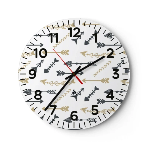 Wall clock - Clock on glass - Dream of an Archer - 40x40 cm