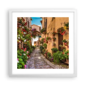 Poster in white frmae - Italian Back Street - 40x40 cm