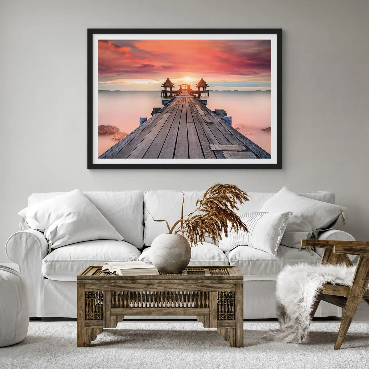 Poster in black frame - Sunset on the East - 50x40 cm