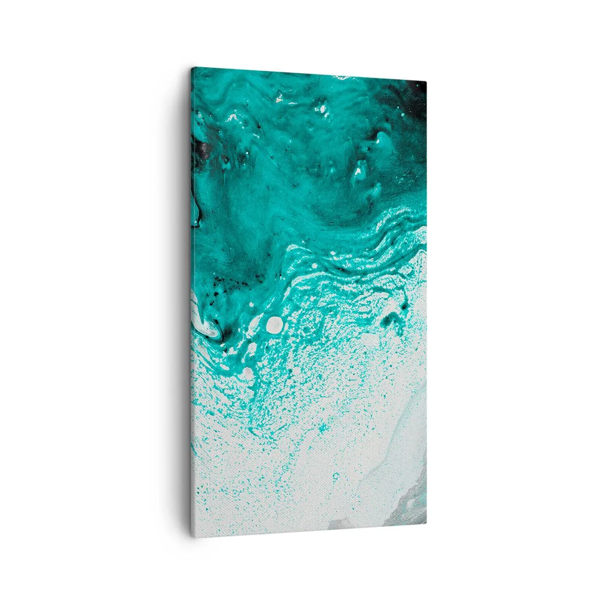 Canvas picture - Dissolving in White and Turquoise - 45x80 cm