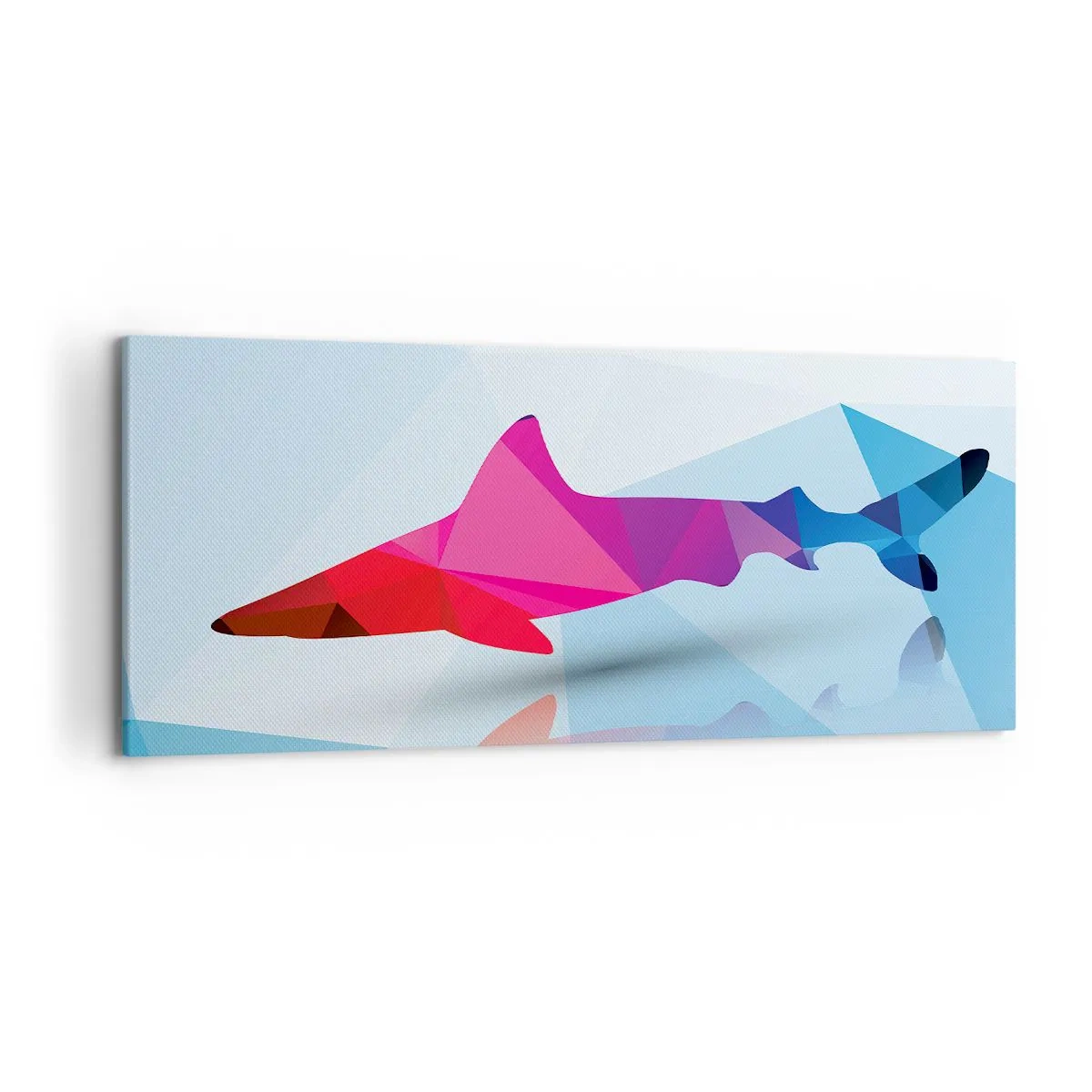 Canvas picture - Shark in a Crystal Environment - 120x50 cm
