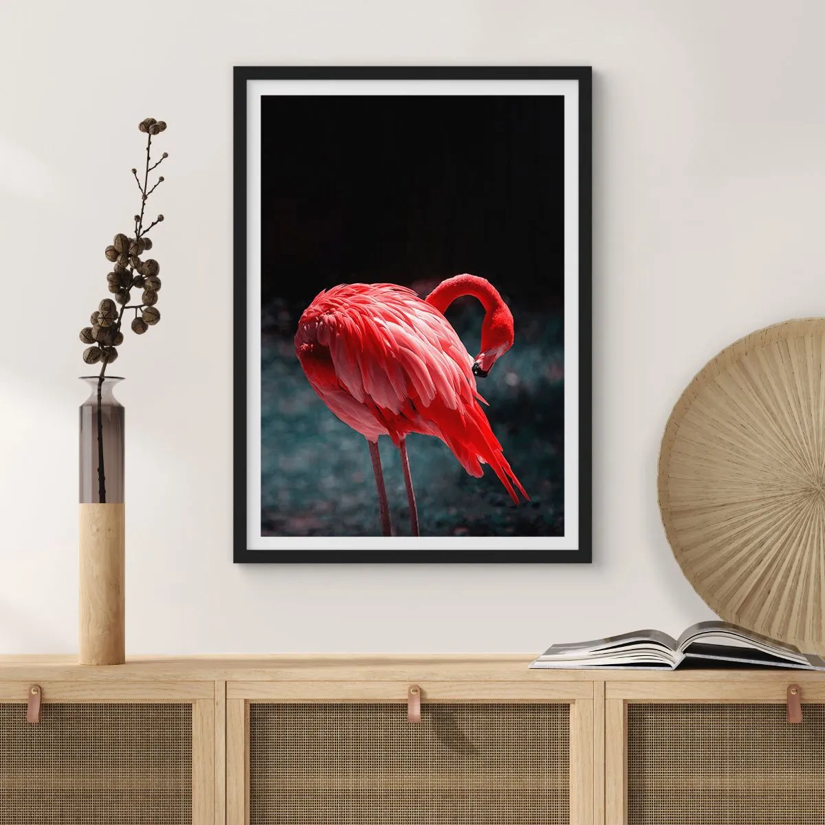 Poster in black frame - Crimson Poem of Nature - 40x50 cm