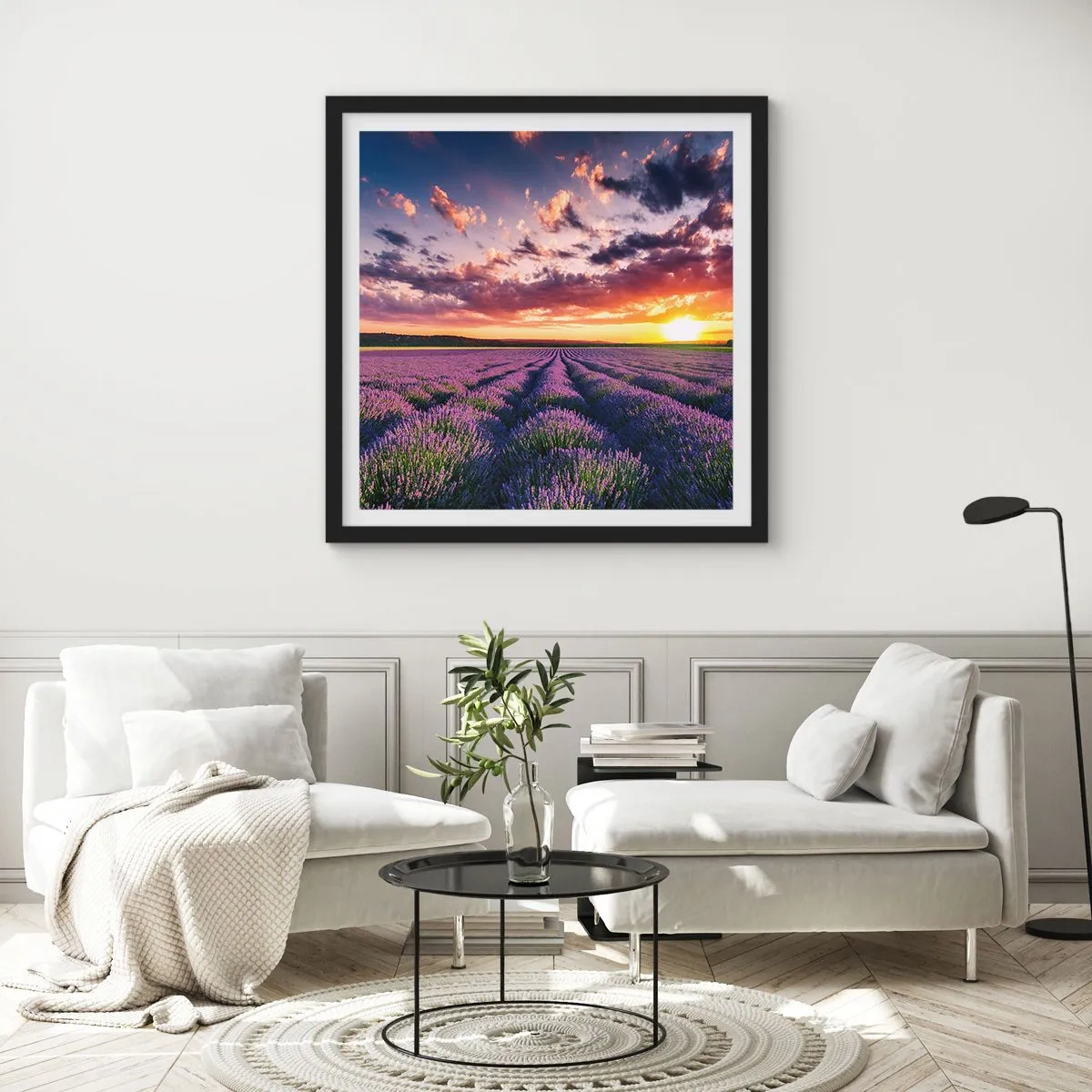 Poster in black frame - Lavender World - 40x40 cm