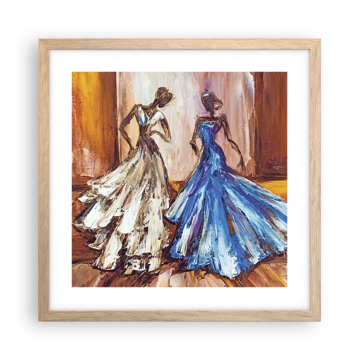 Poster in light oak frame - Charming Duo - 40x40 cm