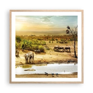 Poster in light oak frame - There Is a River that Flows from Eden - 60x60 cm