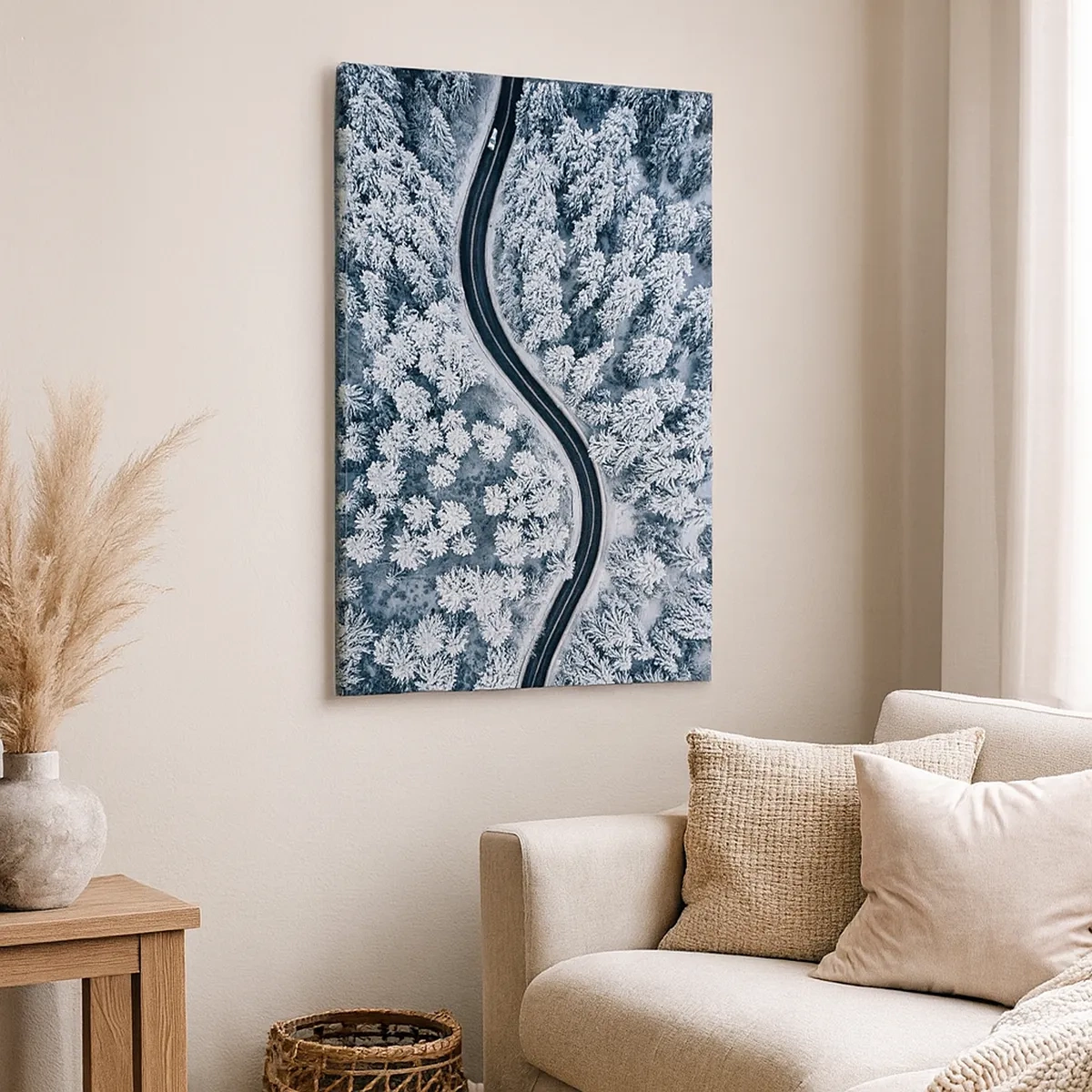 Canvas picture - Through Wintery Forest - 50x70 cm