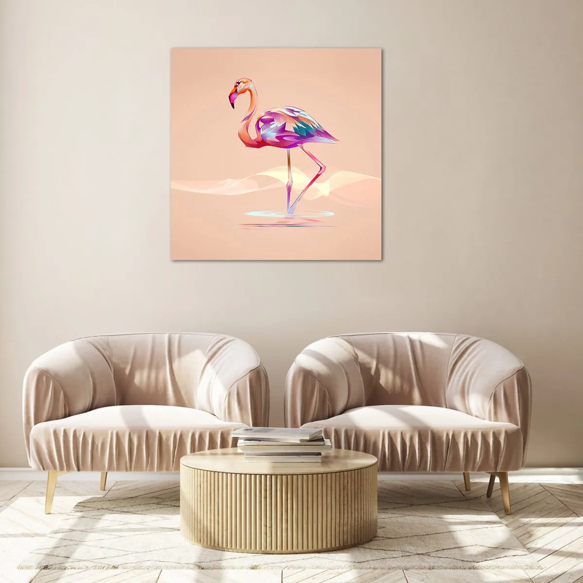 Glass picture - Bird of Good Emotions - 30x30 cm