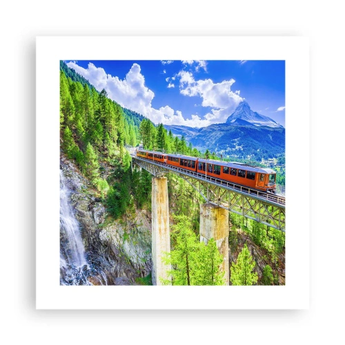 Poster - Train Through the Alps - 40x40 cm