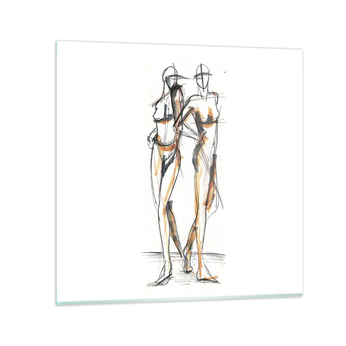 Glass picture - Study of Grace - 30x30 cm