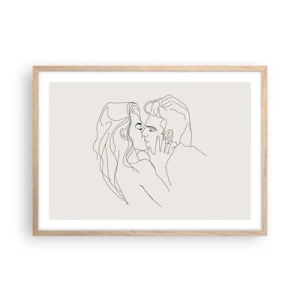 Poster in light oak frame - Tangled up by a Feeling - 70x50 cm