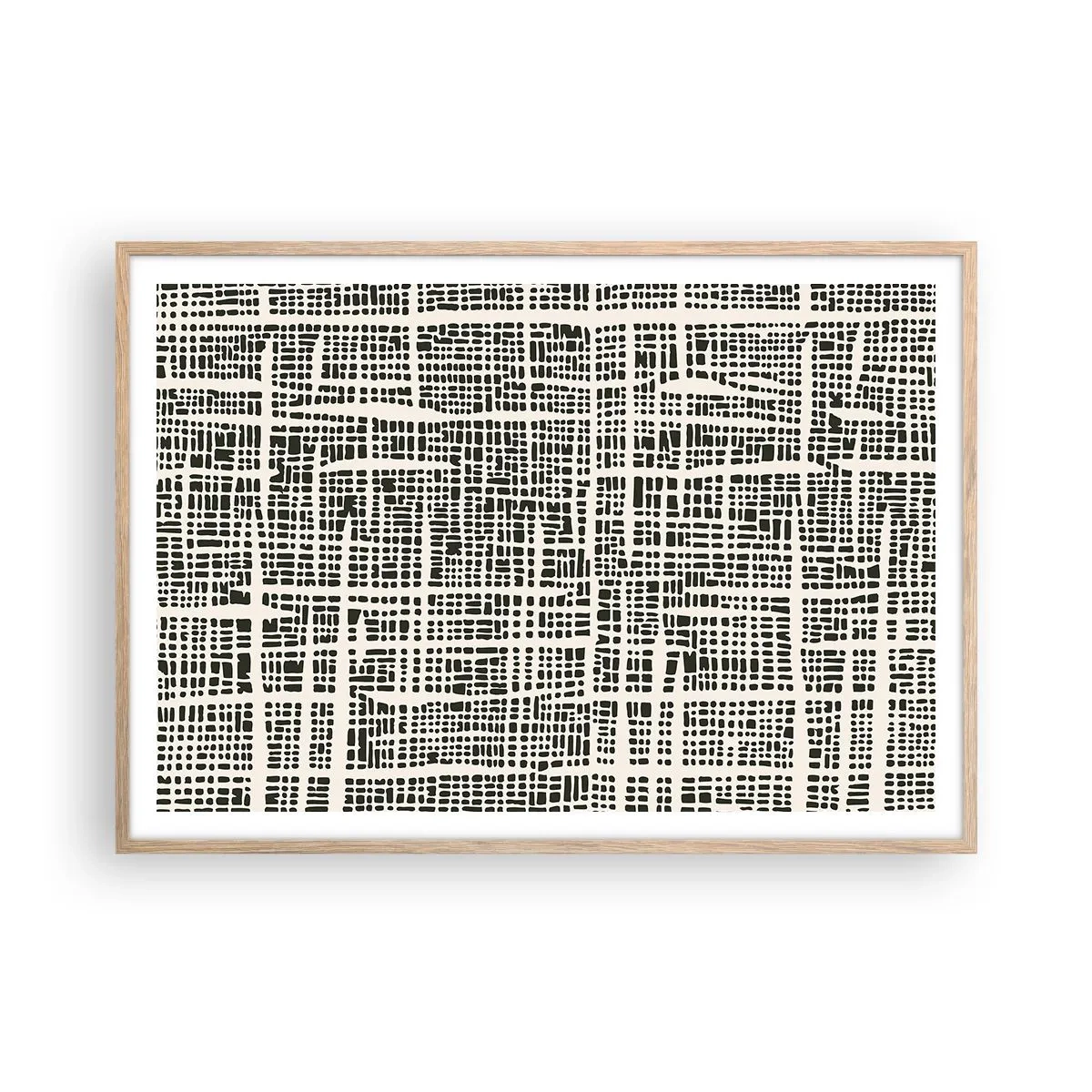 Poster in light oak frame - Woven Composition - 100x70 cm