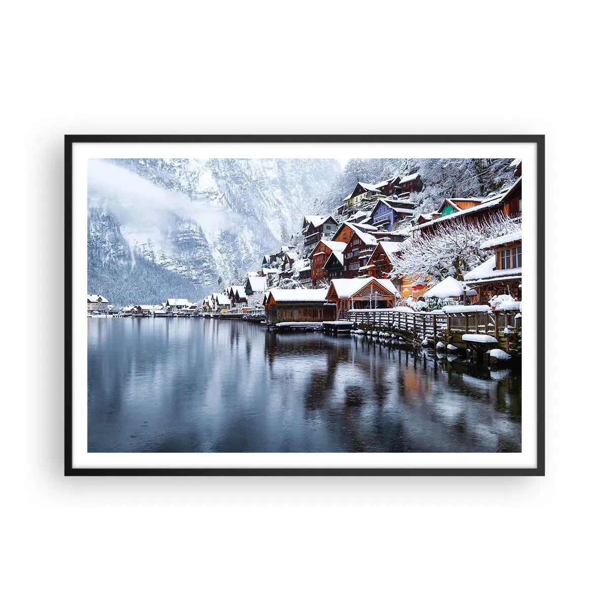 Poster in black frame - In Winter Decoration - 100x70 cm